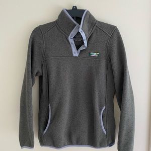 Llbean sweater fleece quarter zip sweatshirt - mossy green - size XS